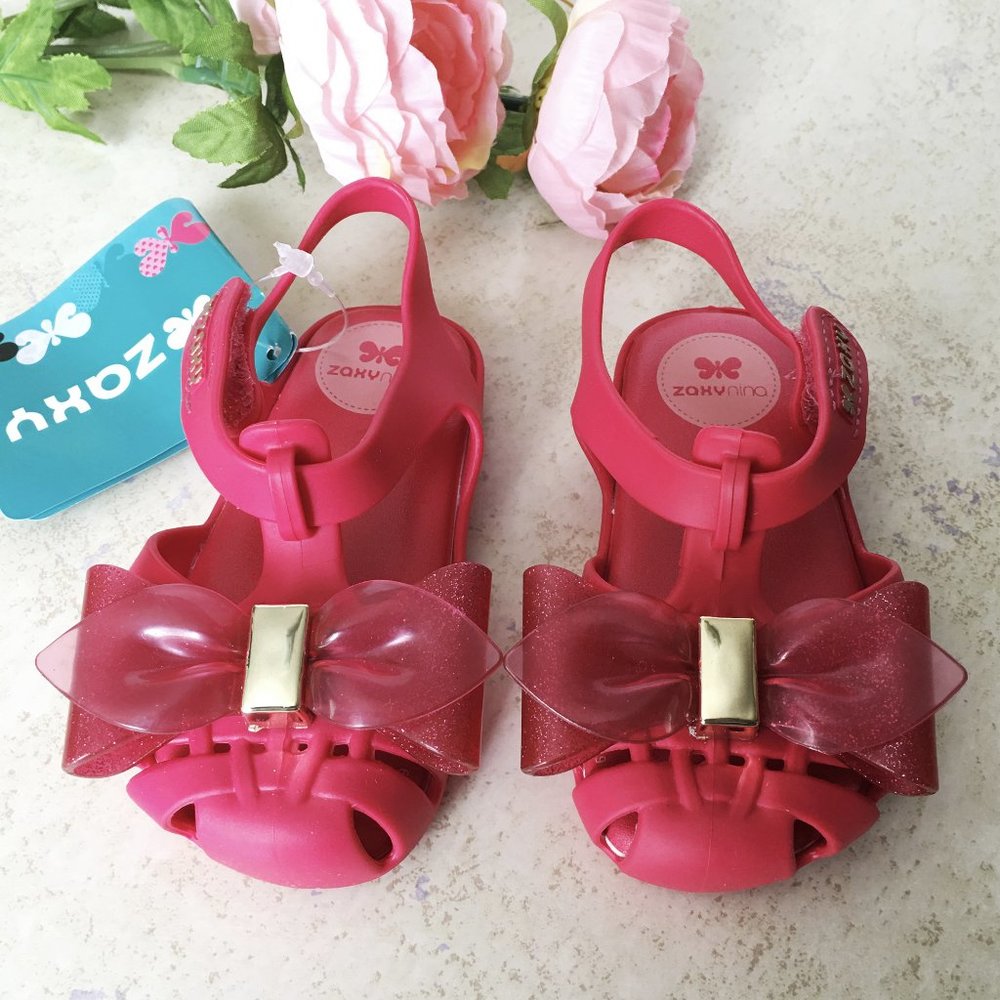 Zazy Scented Bow Soft Jelly Flat Sandals
